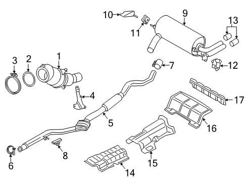 2017 BMW 430i Gran Coupe Exhaust Components Rear Muffler Diagram for 18308638777