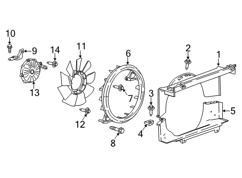 2020 GMC Savana 2500 Cooling System, Radiator, Water Pump, Cooling Fan Fan Clutch Diagram for 84082862