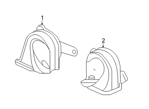 2022 Acura MDX Horn Horn Assembly (Low) Diagram for 38100-TYA-A01