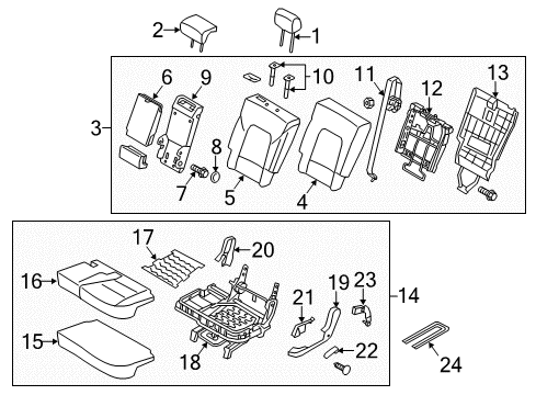 2014 Kia Sorento Second Row Seats Cap Diagram for 899323X100H9