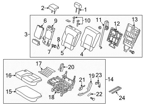 2014 Kia Sorento Second Row Seats Rear Seat Back Covering, Left Diagram for 893601U700BD6