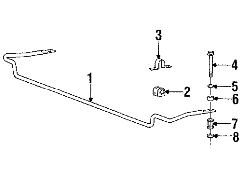 1999 Hyundai Accent Stabilizer Bar & Components - Rear Nut-Self Locking Diagram for 54828-22000