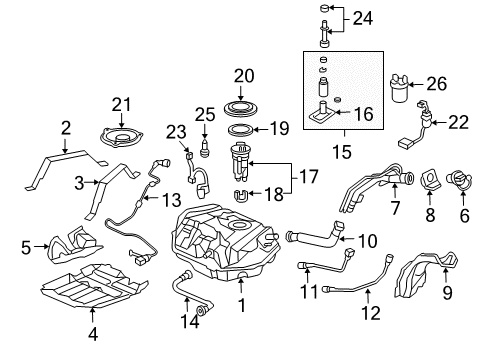 2006 Honda Accord Fuel Supply Module Assembly, Fuel Pump (Kautex) Diagram for 17045-SDA-A30
