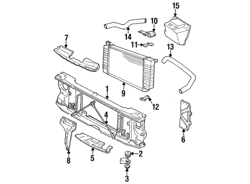 1993 Chevrolet Blazer Radiator & Components, Radiator Support Reservoir, Coolant Recovery Diagram for 15650373