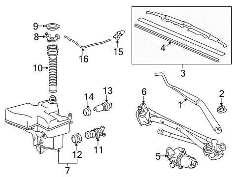 2014 Lexus GS350 Wiper & Washer Components Jar, HEADLAMP Cleaner Diagram for 85355-30080