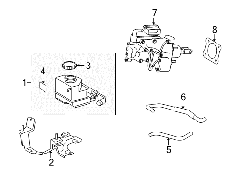 2012 Lexus HS250h Hydraulic System Hose, Reservoir, NO. Diagram for 47235-75020