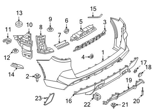 2022 BMW X5 Bumper & Components - Rear REFLECTOR RIGHT Diagram for 63148091978