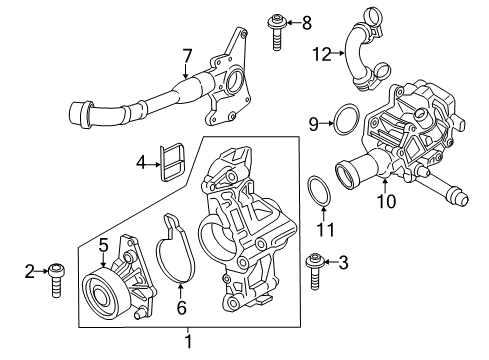 2020 BMW M240i xDrive Water Pump Isa Screw Diagram for 07129905494