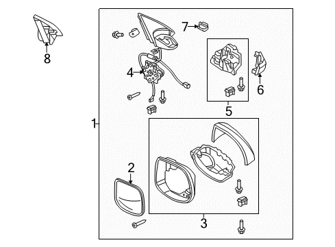 2012 Acura TSX Mirrors Housing Set, Passenger Side (Cobalt Blue Pearl) Diagram for 76205-TL0-E21ZC