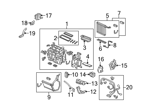 2009 Acura TSX Switches & Sensors Motor Assembly, Air Mix (Passenger Side) Diagram for 79170-TA0-A21