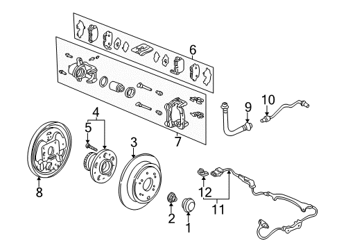 2004 Honda Odyssey Anti-Lock Brakes Control Unit, Brake System Diagram for 39770-S0X-A03