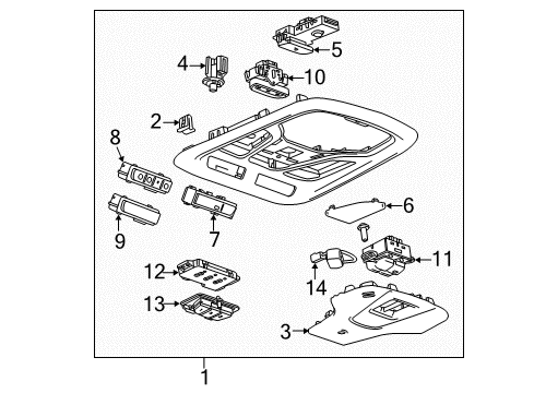 2020 Chevrolet Impala Sunroof Sunroof Switch Diagram for 22799503