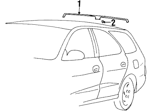 1997 Hyundai Elantra Luggage Carrier Rack Assembly-Roof RH Diagram for 87212-29600