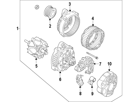 2015 Kia Sportage Alternator Pulley-Generator Diagram for 37322-2G500