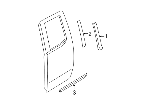 2006 Nissan Titan Exterior Trim - Rear Door MOULDING Set-Side Rear Door, LH Diagram for 80871-7S280