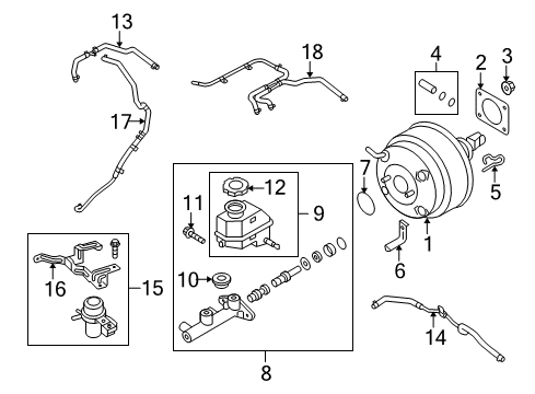 2013 Hyundai Genesis Coupe Cowl Components Hose Assembly-Brake Booster Vacuum Diagram for 59130-2M820