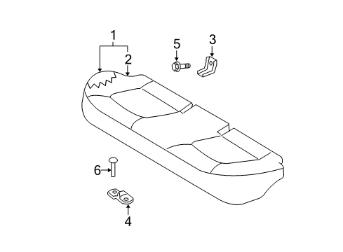 2008 Kia Spectra Rear Seat Components Cushion Assembly-Rear Seat Diagram for 891012F001293