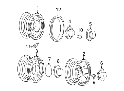 2001 Chevrolet Blazer Wheels Wheel Diagram for 9593841