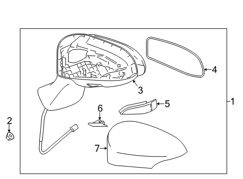 2013 Toyota Venza Outside Mirrors Mirror Assembly Diagram for 87940-0T041-B2