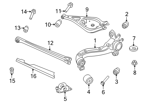 2010 BMW Z4 Rear Suspension Components, Lower Control Arm, Upper Control Arm, Ride Control, Stabilizer Bar Hexagon Screw With Flange Diagram for 07119904157