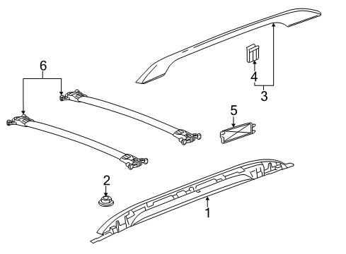 2016 GMC Terrain Luggage Carrier Rear Cover Diagram for 20983990