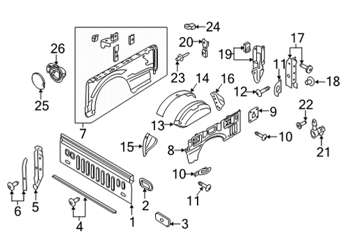 2022 Ford F-150 Front & Side Panels Roller Diagram for FL3Z-83430B38-C