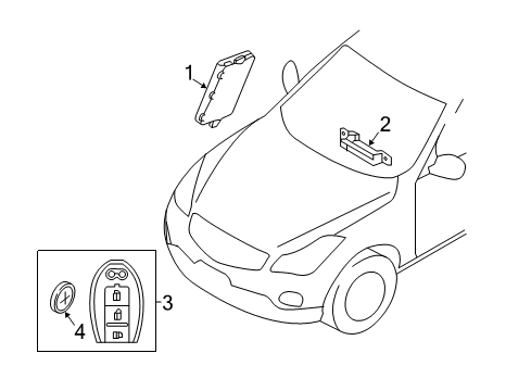 2019 Infiniti QX30 Keyless Entry Components Sonar Controller Assembly Diagram for 285E1-5DA2C