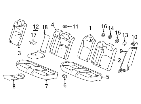 2020 Honda Civic Rear Seat Components Pad, RR. Seat Cushion Diagram for 82137-TGG-G81