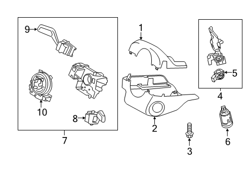 2020 Ford Ranger Ignition Lock Upper Shroud Diagram for KB3Z-3530-AB