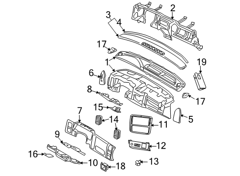 2006 Mitsubishi Raider Instrument Panel Handle-Parking Brake Diagram for 1CM30XDHAA