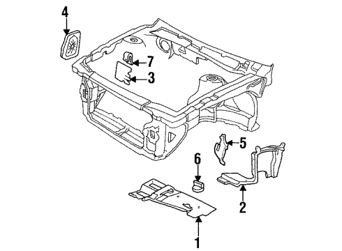 1992 Oldsmobile Achieva Splash Shields Shield-Air Intake Splash Diagram for 22654019