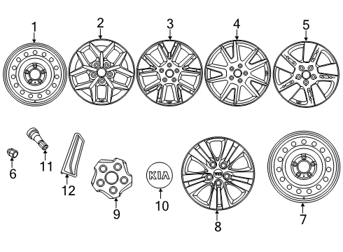 2020 Kia Soul Wheels Wheel Hub Cap Assembly Diagram for 52960K0300FSV