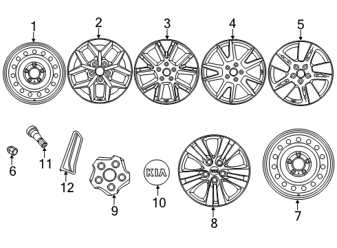 2020 Kia Soul Wheels Nut-Hub Diagram for 52950-14140