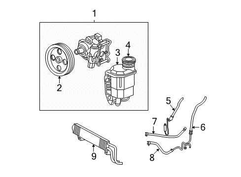 2004 Dodge Ram 2500 P/S Pump & Hoses Line-Power Steering Return Diagram for 52113735AH