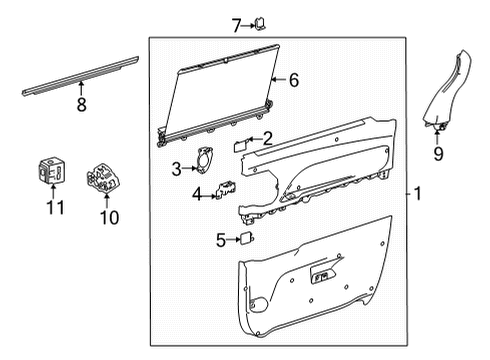 2021 Toyota Sienna Interior Trim - Side Door Frame Trim Diagram for 67667-08040