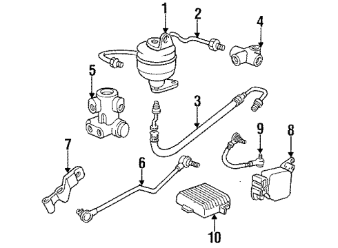 1991 BMW 735iL Auto Leveling Components Pipe Diagram for 34326755594