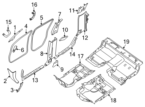 2006 Nissan Frontier Interior Trim - Cab Welt-Body Side, RH Diagram for 76921-EA000