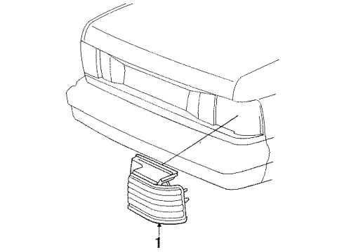 1993 Chrysler LeBaron Rear Lamps, Tail Lamps, Backup Lamps, License Lamps Lamp Asm APER Panel TST/SI Diagram for 4576821