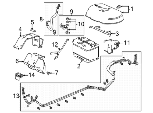 2021 Acura TLX Battery Cable Assembly Diagram for 32600-TGV-A00