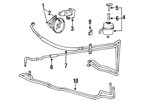 1993 Hyundai Scoupe P/S Pump & Hoses, Steering Gear & Linkage Clip-Return Tube Mounting"B" Diagram for 57268-24000