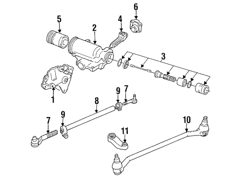 1990 Dodge W350 P/S Pump & Hoses, Steering Gear & Linkage SOCKETKIT-F/A Steering KNUCKLE Tie Rod Right Diagram for 4384167