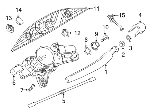 2018 BMW 330i xDrive Wiper & Washer Components Rear Wiper Blade Diagram for 61627356763