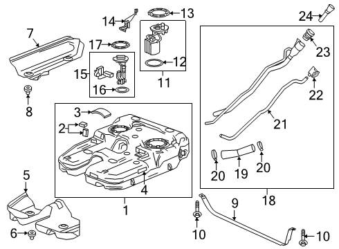 2019 Chevrolet Traverse Fuel System Components Filler Pipe Diagram for 84712261