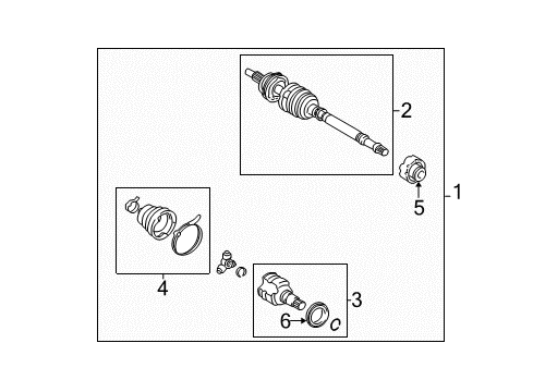 2004 Scion xB Front Axle Shafts & Joints Axle Seals Diagram for 90311-34045