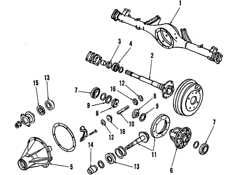 1984 Nissan Maxima Rear Brakes Shaft-Pinion Mate Diagram for 38427-25661