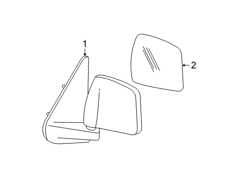 1999 Ford Ranger Outside Mirrors Mirror Assembly Diagram for 4L5Z-17682-BAA