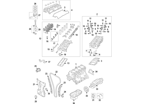 2019 Jeep Renegade Engine Parts, Mounts, Cylinder Head & Valves, Camshaft & Timing, Variable Valve Timing, Oil Cooler, Oil Pan, Balance Shafts, Crankshaft & Bearings, Pistons, Rings & Bearings Bearing-Connecting Rod Diagram for 68439888AA