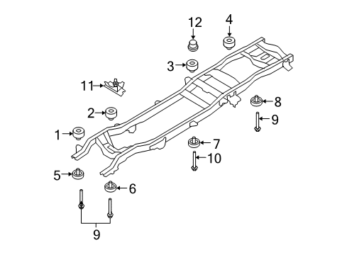 2008 Ford F-350 Super Duty Frame & Components Cap Diagram for 7C3Z-2500155-B