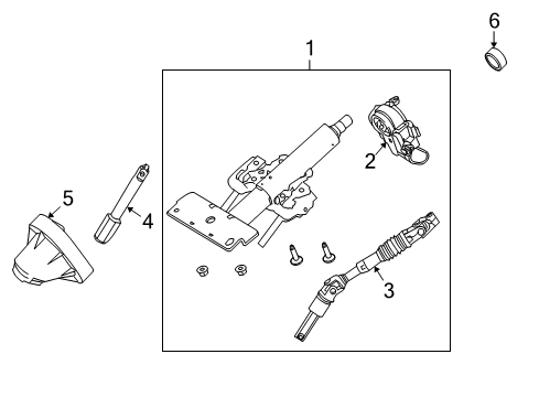 2009 Ford Focus Steering Column & Wheel, Steering Gear & Linkage Column Assembly Diagram for 9S4Z-3C529-E