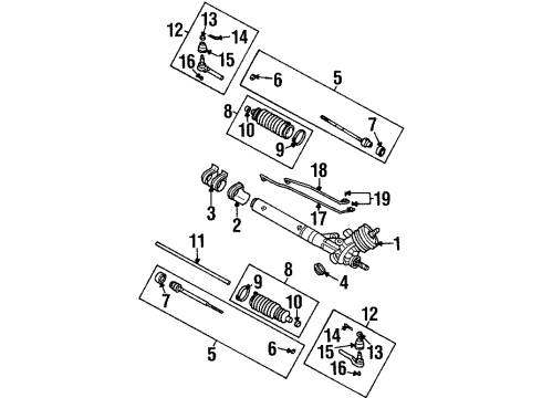 2002 Oldsmobile Aurora P/S Pump & Hoses, Steering Gear & Linkage Gear Kit, Steering (Remanufacture) Diagram for 19330452